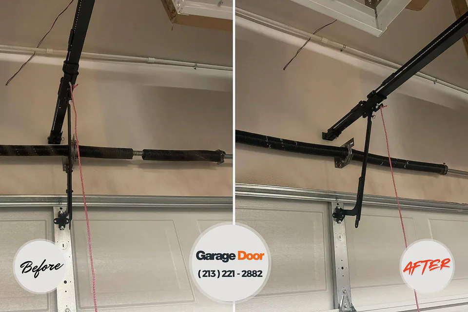 Before and after: garage door repair Sandy Springs, GA